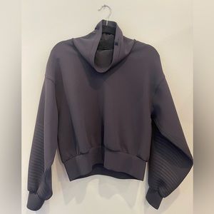 Lululemon Full Flourish Pullover Women's Black Sweatshirt Cowl Neck Luxtreme